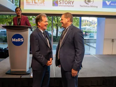 Minister Pirie and OMA Chair, Frank Demers, Vale.