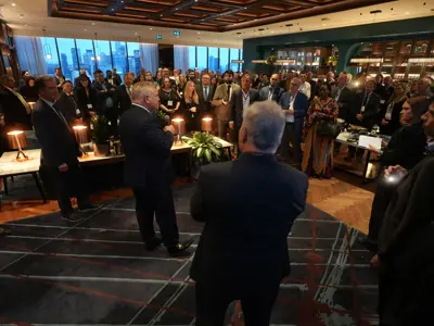 Premier Doug Ford adressing Meet the Miners 2023 guests